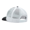 Back view of the Black Born-to-Fish hat showcasing a breathable black mesh panel and adjustable snapback closure.
