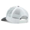 Back view of the grey Born-to-Fish hat showcasing a breathable mesh panel and adjustable snapback closure.