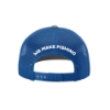 Blue mesh on the back of the We Make Fishing Mesh Hat  and embroidered We Make Fishing text.