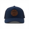 Fishfinder Heritage Hat in navy with Lowrance heritage patch and mesh snapback.