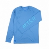 Lowrance AFTCO Blue Performance Long Sleeve Shirt with left sleeve folded showing AFTCO text